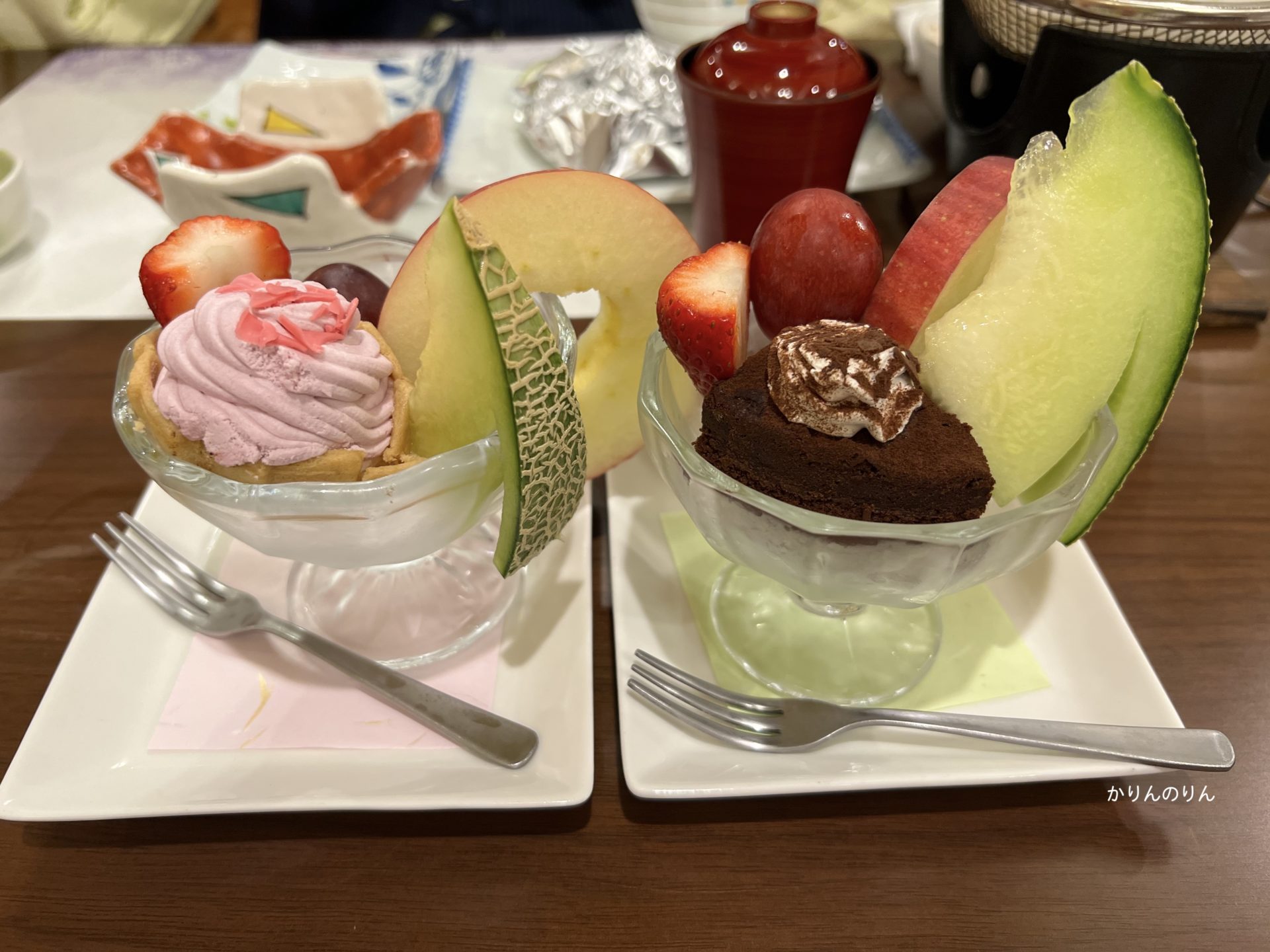 銀山温泉 昭和館の夕食　デザート